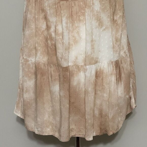 By the River Anthropologie Womens Dress S Peach Blush Tie Dye Swiss Dot Boho - Picture 7 of 16